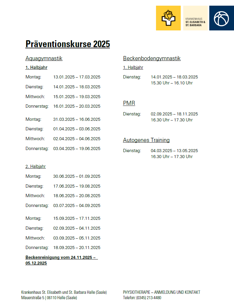 Präventionskurse 2025